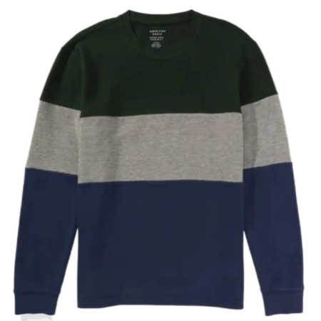 AE Long Sleeve Colorblock Thermal T-Shirt in various colorblocks