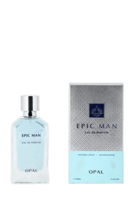 100ml bottle of Epic Man Perfume with a contemporary design.