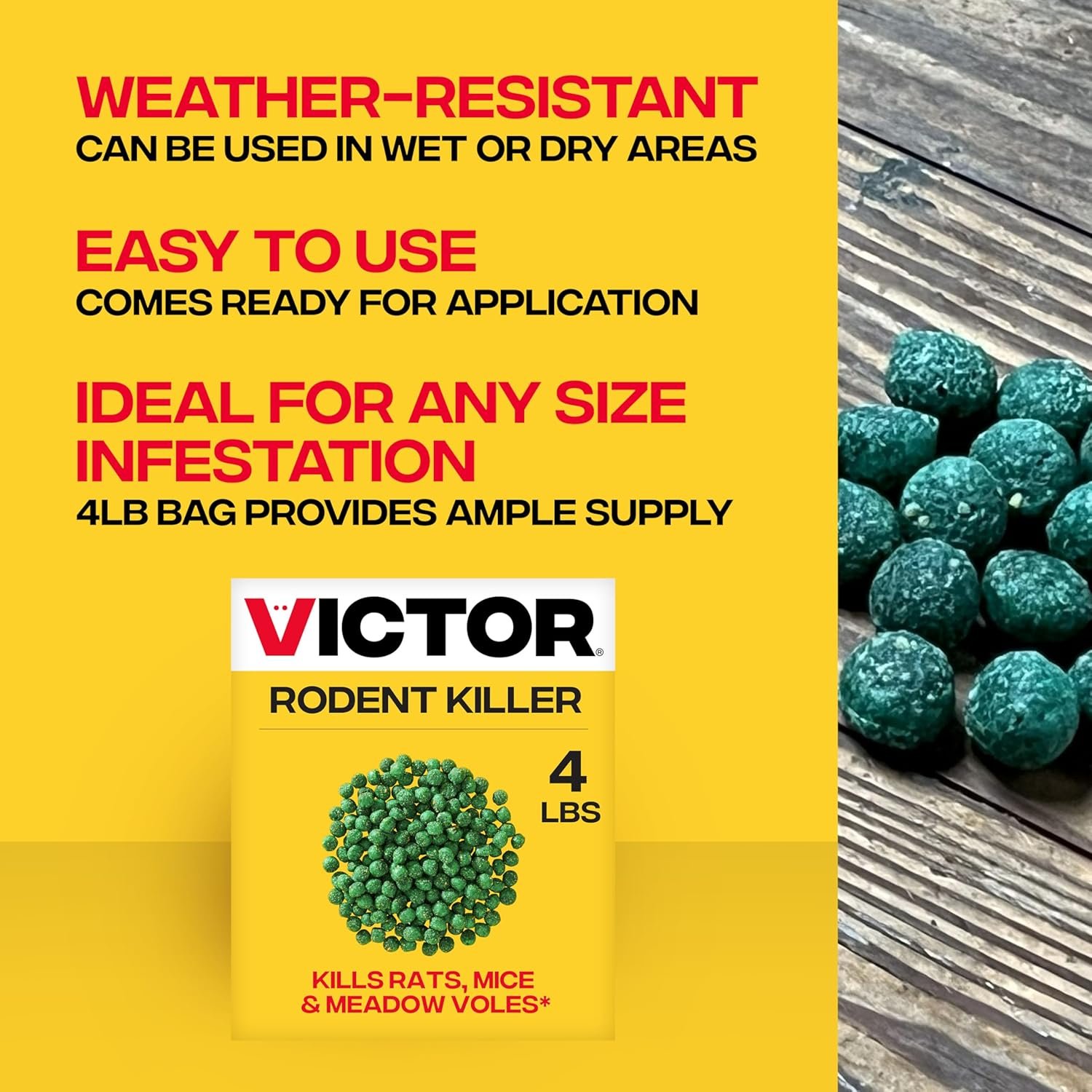 Victor Rat Poisoning for Inside & Outdoor Use - Kills - Image 2