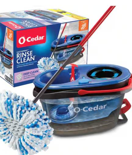 O-Cedar Easywring Rinseclean Microfiber Spin Mop & Bucket Floor Cleaning System
