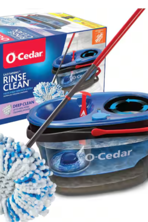 O-Cedar Easywring Rinseclean Microfiber Spin Mop & Bucket Floor Cleaning System